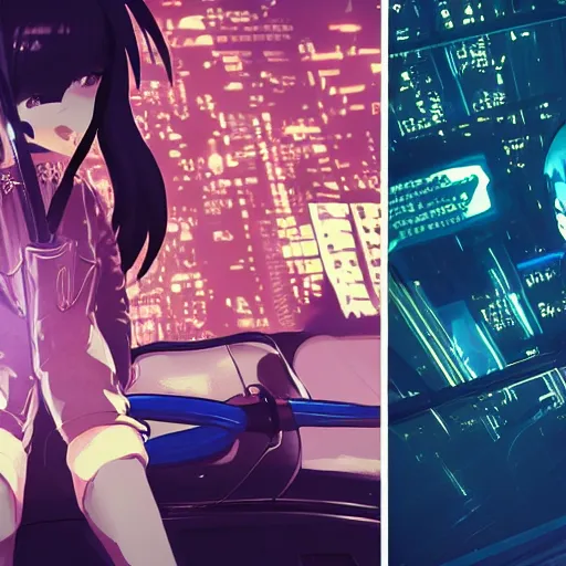 Image similar to Frequency indie album cover, luxury advertisement, yellow filter. Clean and detailed post-cyberpunk sci-fi close-up schoolgirl in asian city in style of cytus and deemo, blue flame, relaxing, calm and mysterious vibes, by Tsutomu Nihei, by Yoshitoshi ABe, by Ilya Kuvshinov, by Greg Tocchini, nier:automata, set in half-life 2, Matrix, GITS, Blade Runner, Neotokyo Source, Syndicate(2012), dynamic composition, beautiful with eerie vibes, very inspirational, very stylish, with gradients, surrealistic, dystopia, postapocalyptic vibes, depth of field, mist, rich cinematic atmosphere, perfect digital art, mystical journey in strange world, beautiful dramatic dark moody tones and studio lighting, shadows, bastion game, arthouse