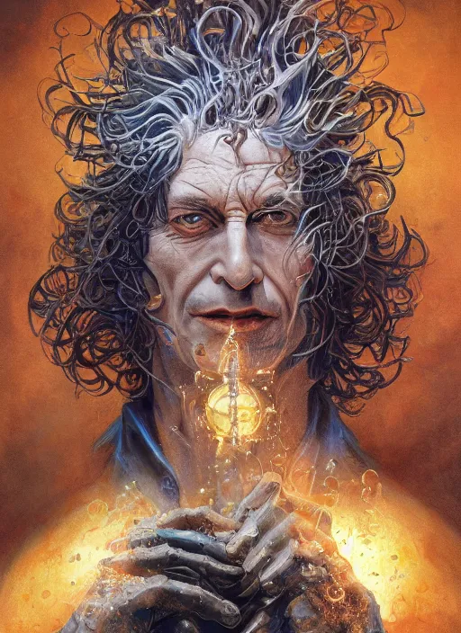 Image similar to high intricate painting of the sandman, full shot, neil gaiman, maria panfilova, andrea savchenko, mike kime, ludovic plouffe, qi sheng luo, oliver cook, julian calle, eddie mendoza, trending on artstation