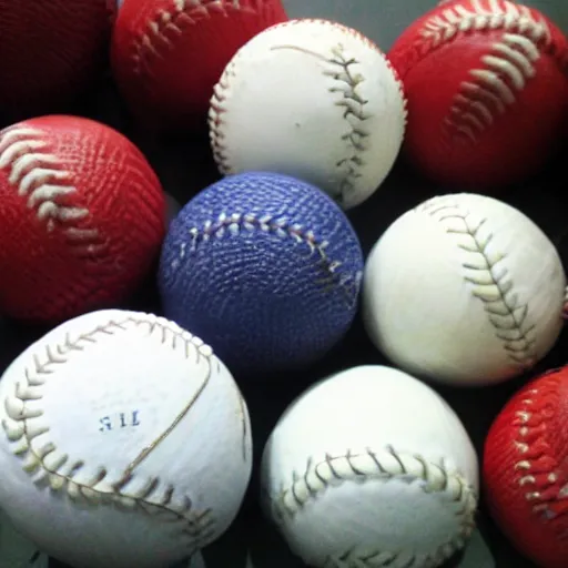 Image similar to baseballs shaped like a tidal wave