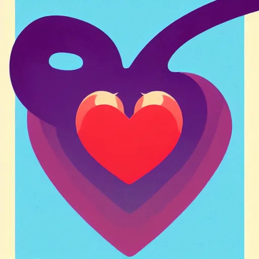 Image similar to a stylized minimalist heart icon by cory loftis, by jesper ejsing, by rhads, by makoto shinkai and lois van baarle and ilya kuvshinov and rossdraws, behance, global illumination