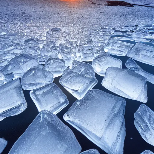 Image similar to a detailed macro shot of ice during sunset in iceland