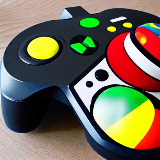 Image similar to product photo of a Katamari Damacy plug-and-play TV games controller