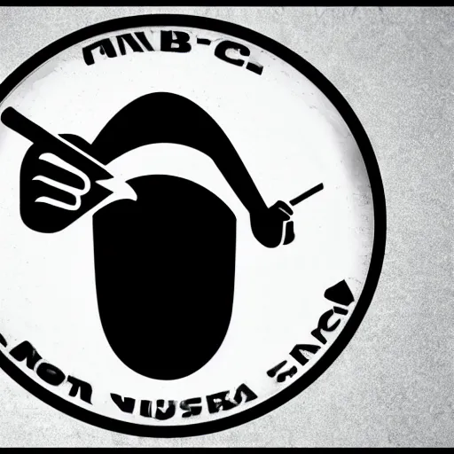 Image similar to logo for plumber business. looks like a silhouette of a plumber coming out of sink drain which is also like a no smoking symbol