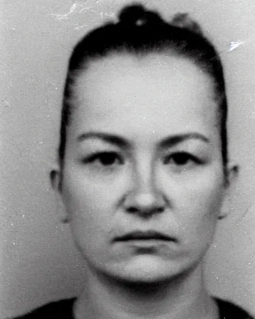 Prompt: a police mugshot of leslie dach in hungary