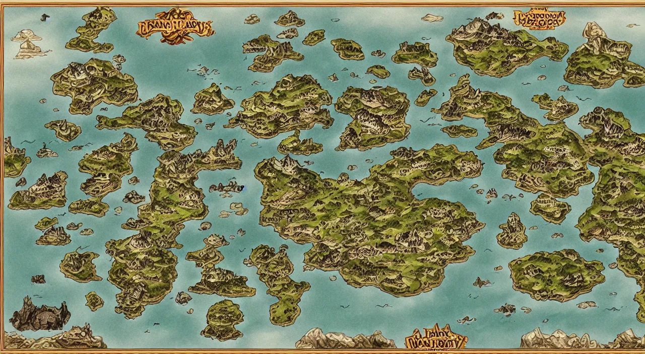 Image similar to detailed map of a fantasy world