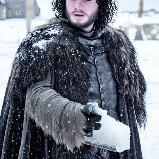 Image similar to john snow made of snow