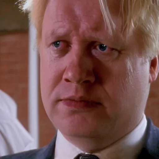 Image similar to scene from shawshank redemption of boris johnson behind bars, photorealistic, highly detailed 8 k