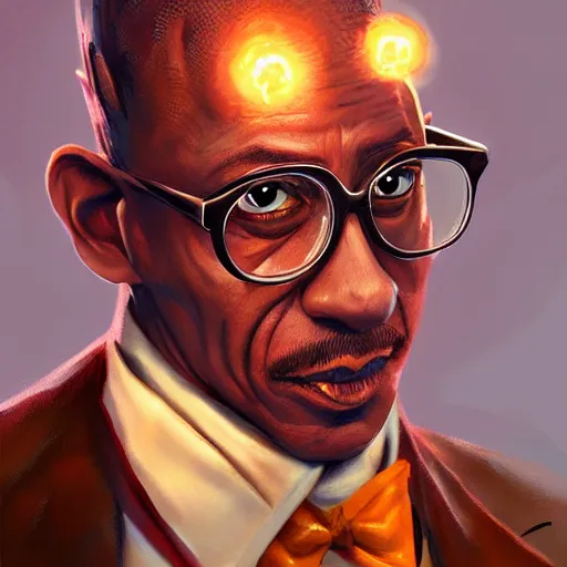 Prompt: Gustavo Fring the Chicken Mage, Fantasy Illustration by Tony Sart, trending on artstation