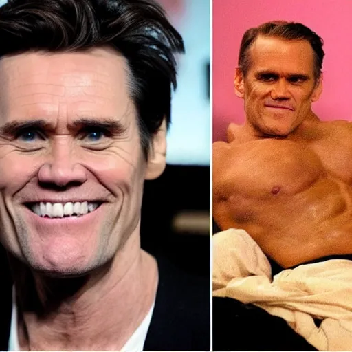 Prompt: jim carrey melting