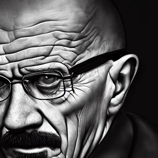 Prompt: portrait of Walter White as Satan in the style of Lee Jeffries, award-winning, detailed, 82 mm sigma art, close up