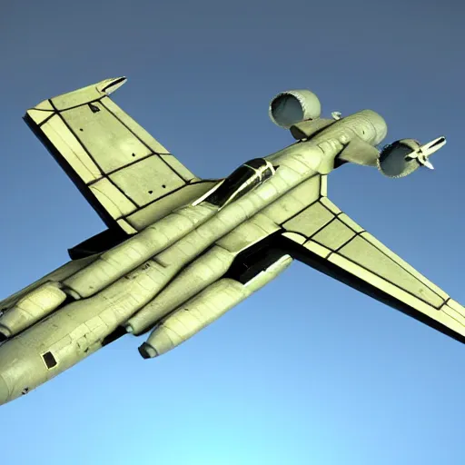 Prompt: a 2 5 th century military aircraft. futuristic, hyperrealistic, highly detailed, dramatic, cyperpunk