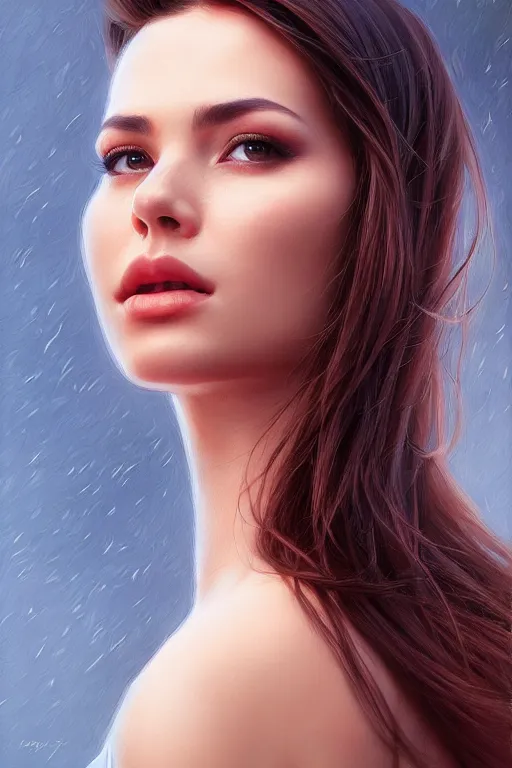 Image similar to photo of a gorgeous young woman in the style of stefan kostic, realistic, sharp focus, 8k high definition, insanely detailed, intricate, elegant, art by stanley lau and artgerm