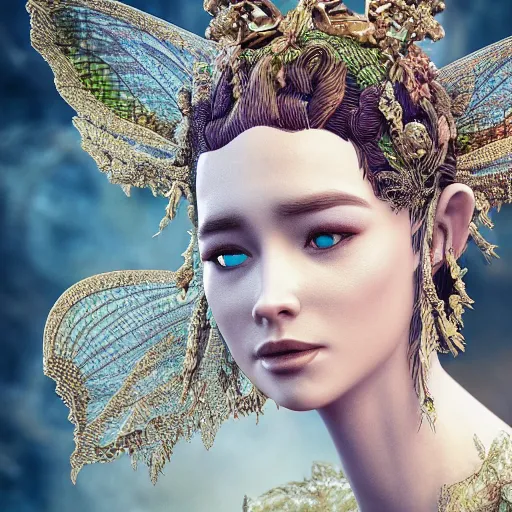 Image similar to the fairy queen, 4 k, intricate detailed, jaw dropping, gorgeous, surreal, octane render