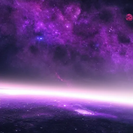 Image similar to a purple galaxy against the pitch black universe, matte painting, concept art, 4 k