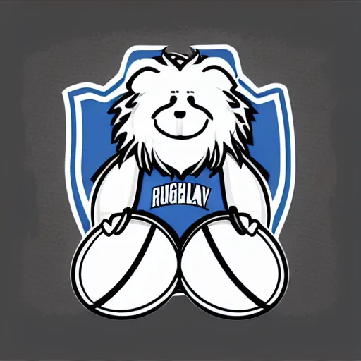 Image similar to A team mascot bear kicking a rugby ball, fierce, angry, hairy, vector, vectorised, professional graphic design, NBA logo