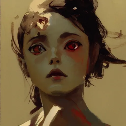 Image similar to alita, intricate, elegant, highly detailed, greg manchess, mucha, liepke, ruan jia, jeffrey catherine jones, ridley scott