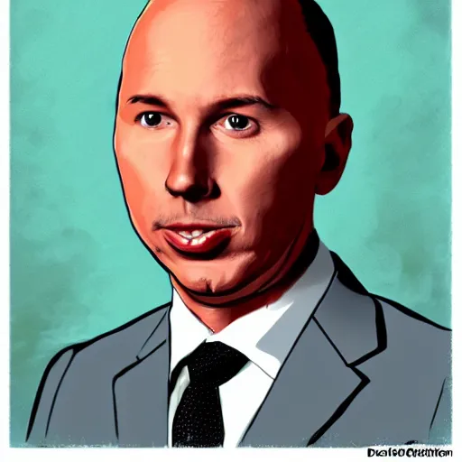 Image similar to Peter Dutton as a potato, concept art, painting