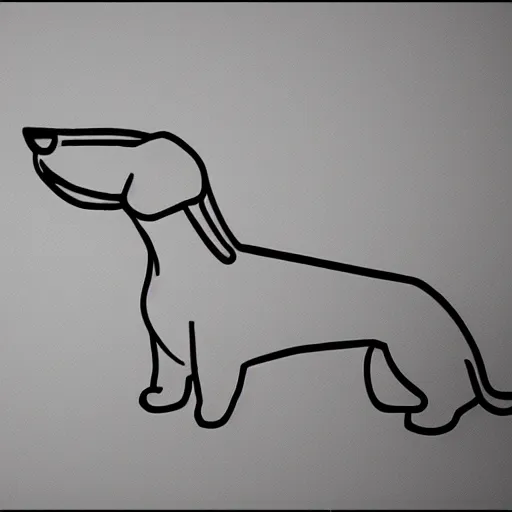 Image similar to very simple line art outline of dachshund