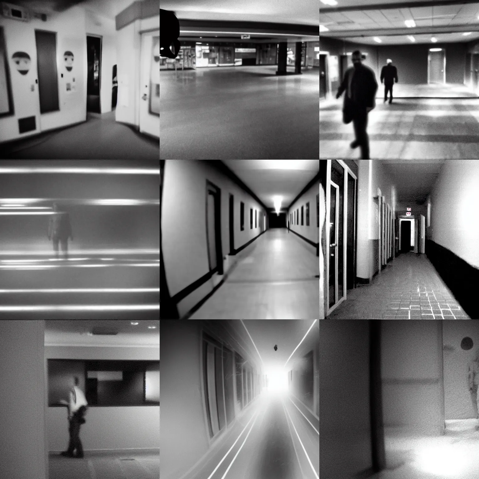Prompt: photography of an interdimensional ghost, x - files, black & white, blurry, security cam footage, found footage
