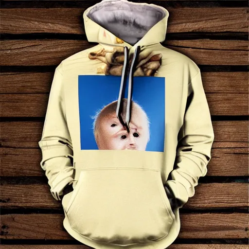 Image similar to a hoodie made from bananas, realistic photo