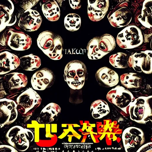 Image similar to ultra - photorealistic, new horror movie poster from takeshi miike, intricate details, sharp focus, perfect baroque like real project, symmetrical, perfect face and anatomy ultra - details.