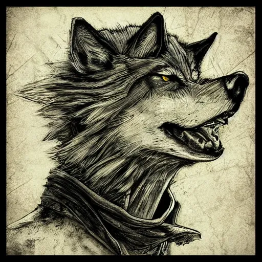 Image similar to winterfell cyberpunk wolves trending on arstation