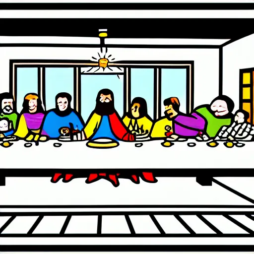 Image similar to the last supper in the style of thierry noir