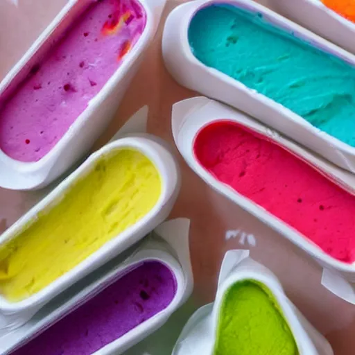 Prompt: rainbow flavoured frozen yogurt