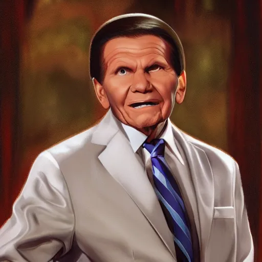 Image similar to Kenneth Copeland, Devil, Demon, Evil, Horro, Photorealistic