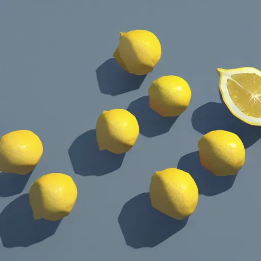 Image similar to a render of a low polygon lemon, unreal engine