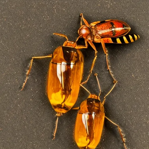 Image similar to insects encased in amber