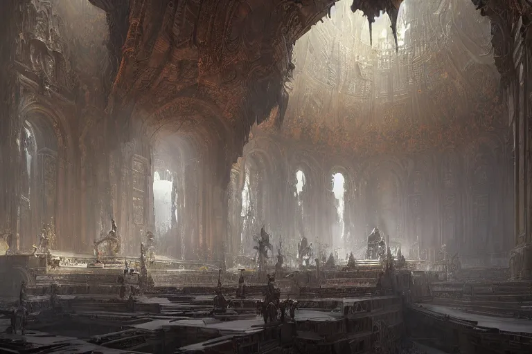 Prompt: the inside of a god palace by greg rutkowski, trending on artstation, aesthetic
