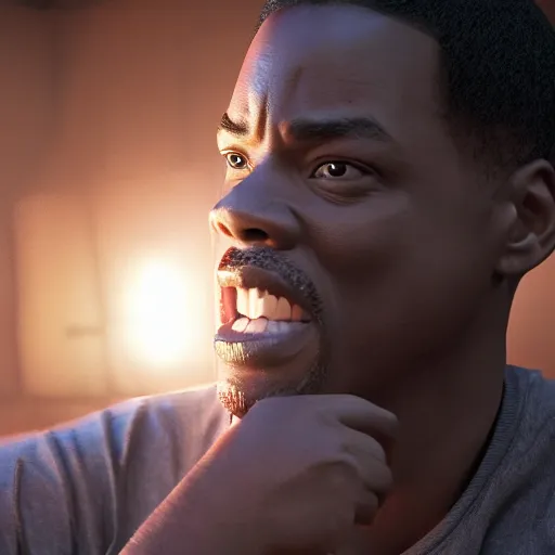 Prompt: chris rock slapping will smith, shadow harsh lights, dramatic scene, hyper detailed, digital art, trending in artstation, cinematic lighting, studio quality, smooth render, unreal engine 5 rendered, octane rendered