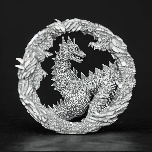 Image similar to godzilla eating diamonds, 5 5 mm