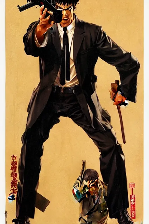 Image similar to attractive man, pulp fiction, painting by j. c. leyendecker, yoji shinkawa, katayama bokuyo