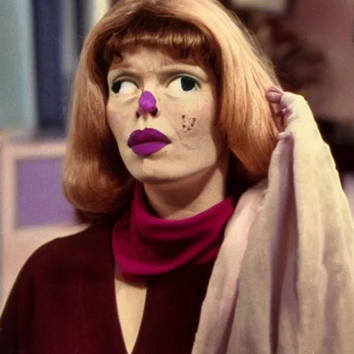 Image similar to woman enters a nostril cult, 1977 live-action children's tv show, color