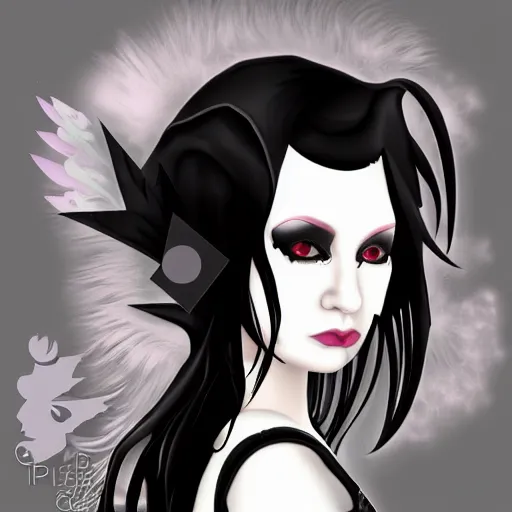 Image similar to goth punk princess, digital art