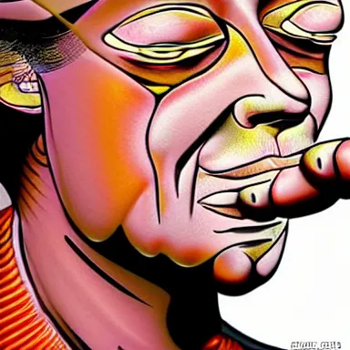 Image similar to portrait of a uncanny artist by Chor Boogie and Salvador Dali collaboration, digital art, mix of aesthetics, close up, high details