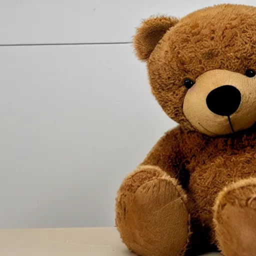 Prompt: a teddy bear in hospice