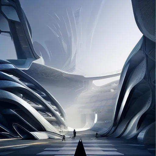 Prompt: futuristic Riyadh designed by Zaha hadid art by greg rutkowski and ruan jia and Daytoner