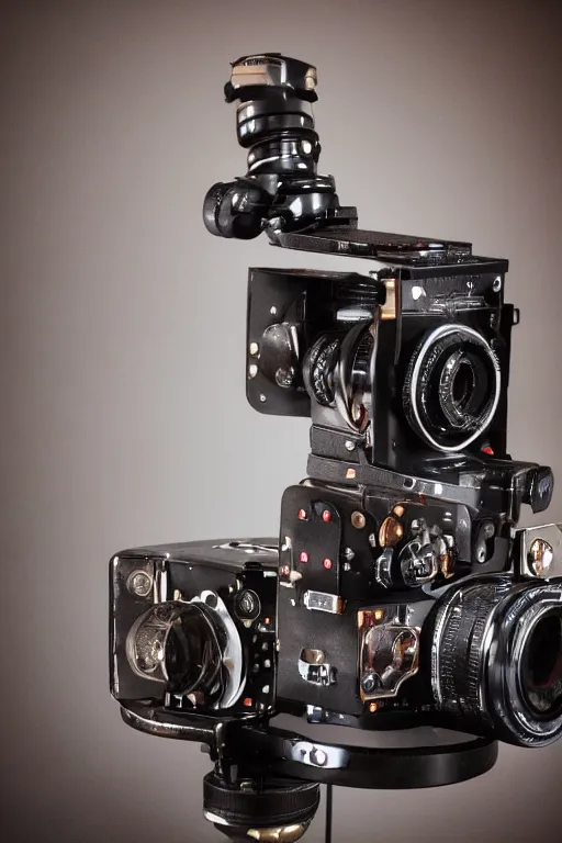 Image similar to The most complex looking camera like machine ever made, photo taken by someone who doesn't know how to use a camera by Annie Lebovitz and Steve McCurry Ultra detailed, hyper realistic, 4k