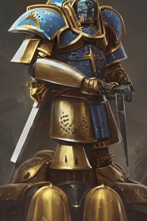 Image similar to armor portrait heros warhammer 4 0 k horus heresy fanart - the primarchs emperor by johannes helgeson animated with vfx concept artist & illustrator global illumination ray tracing hdr fanart arstation zbrush central hardmesh 8 k octane renderer comics stylized