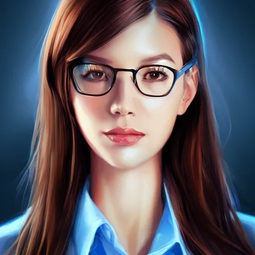 Prompt: Office secretary portrait by artgerm, WLOP