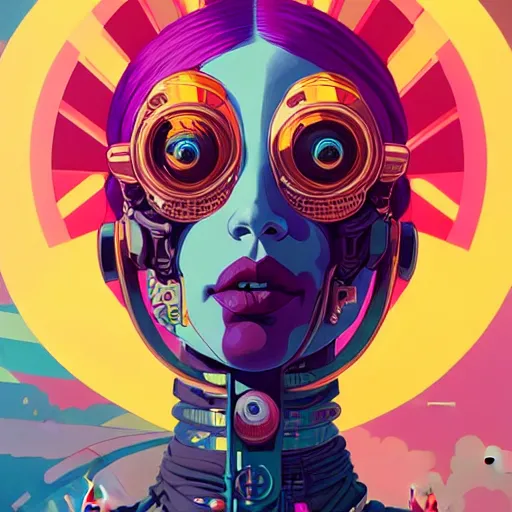 Image similar to high quality high detail portrait of a diesel punk jinx in an alien world, tristan eaton, victo ngai, artgerm, rhads, ross draws, hyperrealism, intricate detailed, alphonse mucha, 8 k, sci - fi, pastel colors, artstation,