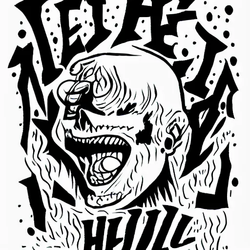 Prompt: rot in hell you smug exclusivists, style black ink line art,
