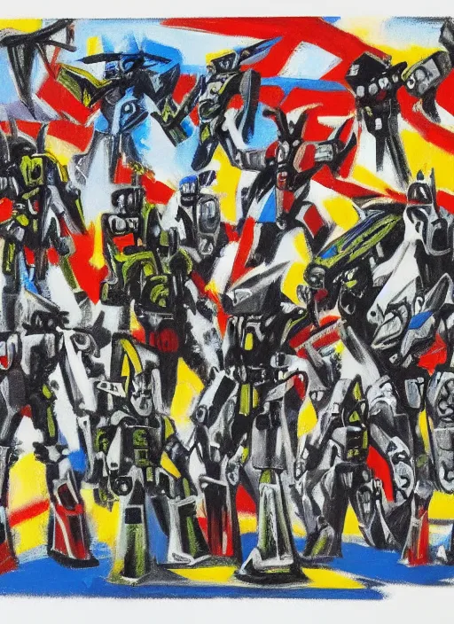 Image similar to mecha warriors by Patrick Heron