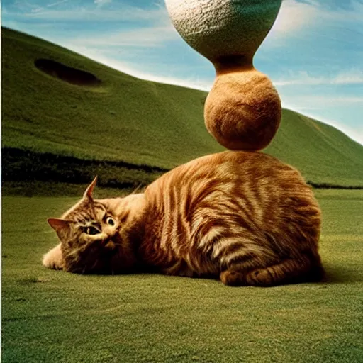 Prompt: cat by storm thorgerson