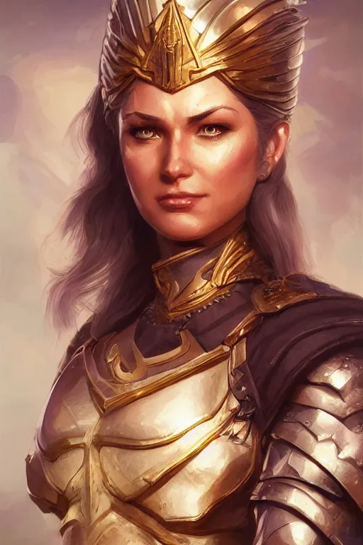 Image similar to amazon valkyrie athena, d & d, fantasy, portrait, highly detailed, headshot, digital painting, trending on artstation, concept art, sharp focus, illustration, art by artgerm and greg rutkowski and magali villeneuve