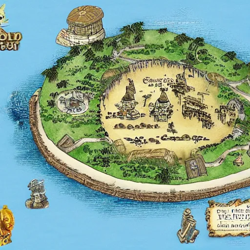 Image similar to detailed treasure island map