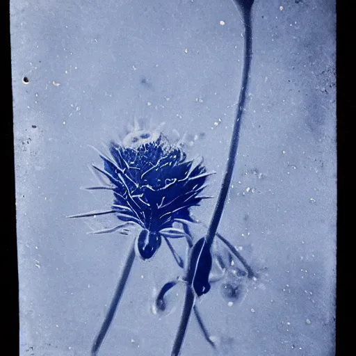 Image similar to a cyanotype